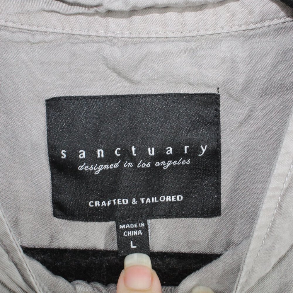 Sanctuary Gray 100% Lyocell Snap Button Front Pockets Jacket Size L - Picture 4 of 9